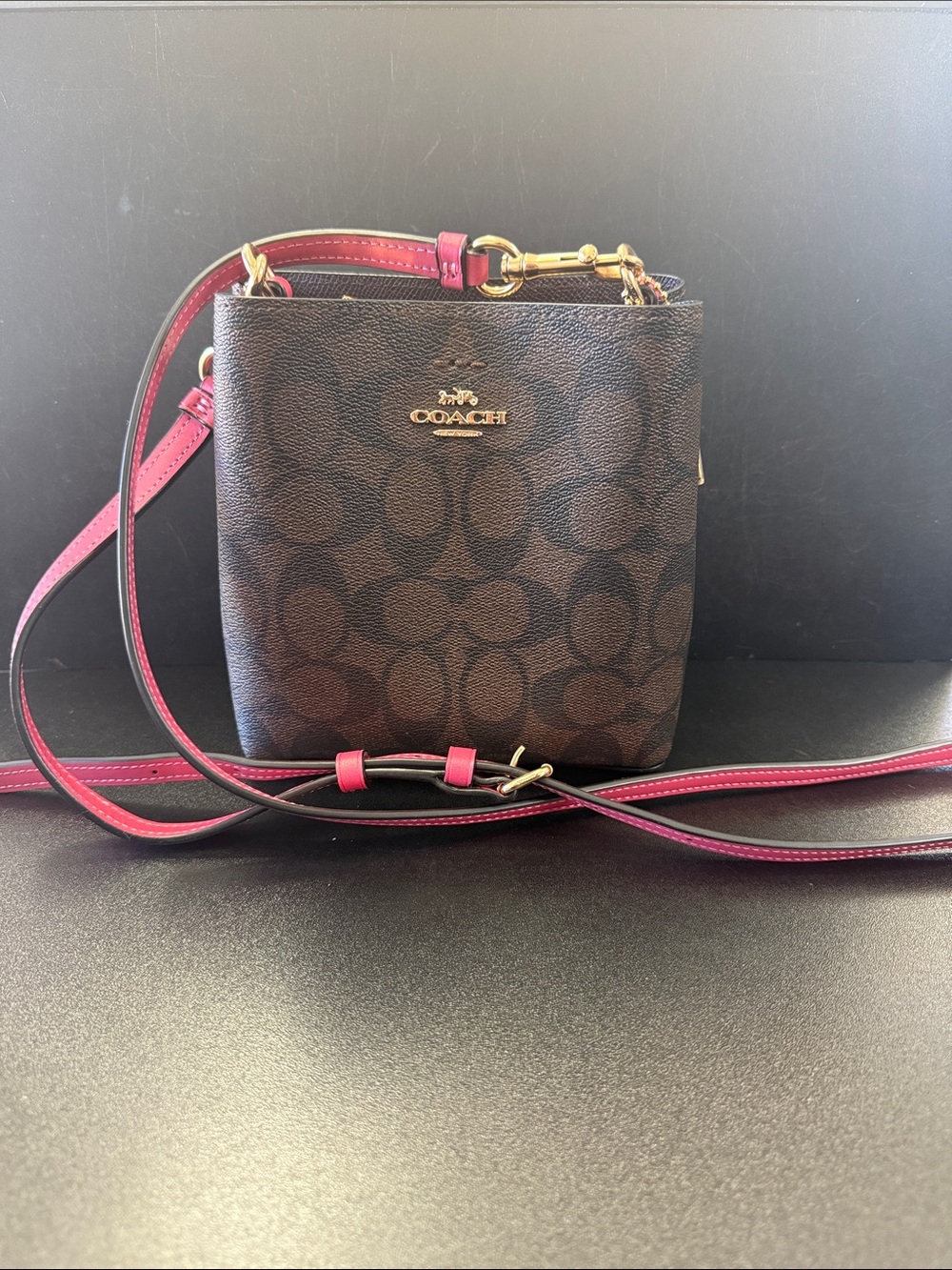 Coach Mini Town Bucket Bag In Signature Canvas